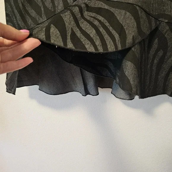 Sandro Black and Grey Zebra Print Knee Length Skirt Women's Size 10 NWOT - Picture 6 of 7